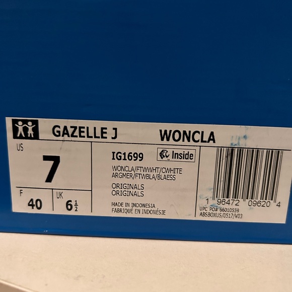 NWT adidas Gazelle J - Wonder Clay (Kids) - Picture 9 of 11
